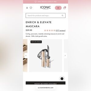 ICONIC London Enrich & Elevate Mascara - Black and Gold